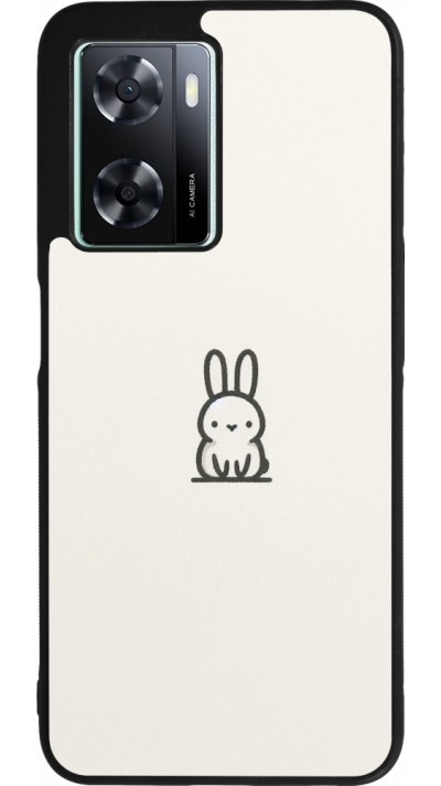 Coque OPPO A57 5G - Silicone rigide noir Minimal bunny cutie