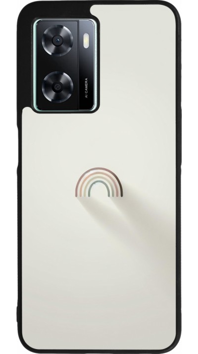 Coque OPPO A57 5G - Silicone rigide noir Mini Rainbow Minimal