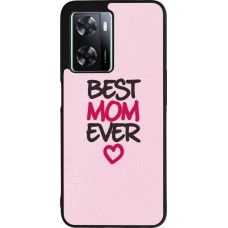 Coque OPPO A57 5G - Silicone rigide noir Mom 2023 best Mom ever pink