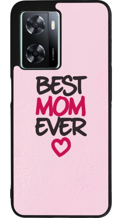Coque OPPO A57 5G - Silicone rigide noir Mom 2023 best Mom ever pink