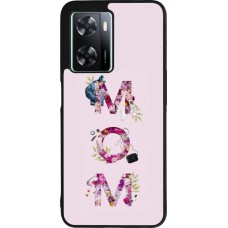 Coque OPPO A57 5G - Silicone rigide noir Mom 2024 girly mom