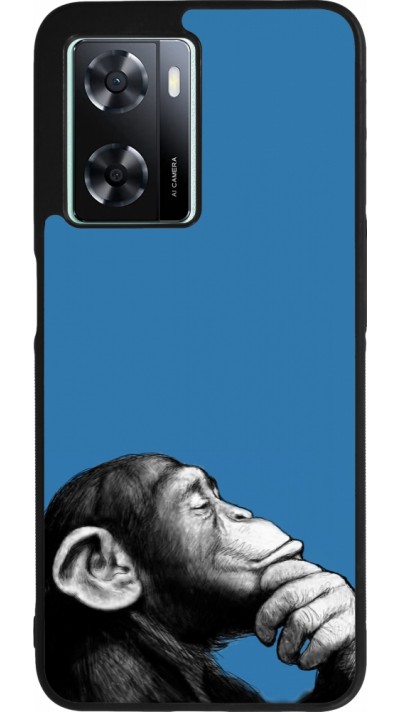 Coque OPPO A57 5G - Silicone rigide noir Monkey Pop Art