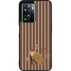 Coque OPPO A57 5G - Silicone rigide noir Monkey with stripes