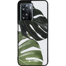 Coque OPPO A57 5G - Silicone rigide noir Monstera Plant