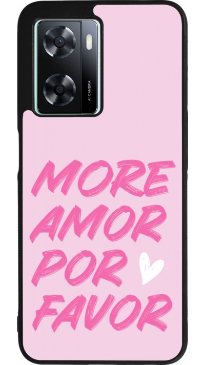 Coque OPPO A57 5G - Silicone rigide noir More amor porfavor