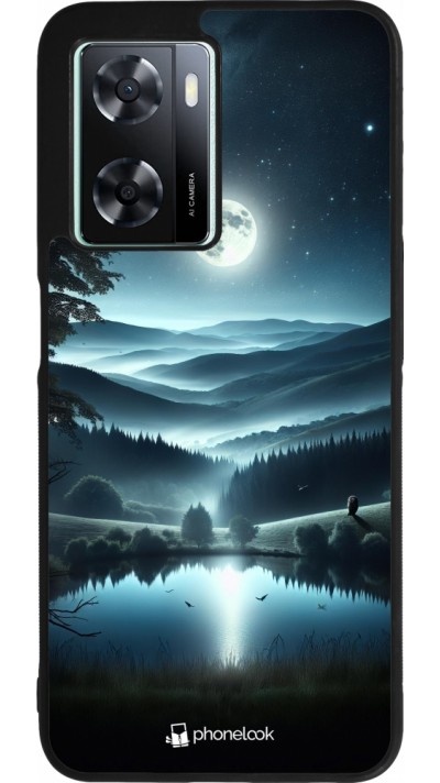Coque OPPO A57 5G - Silicone rigide noir Night Sky View