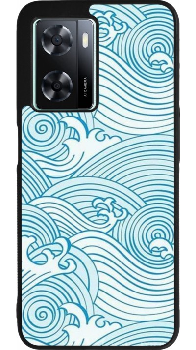 Coque OPPO A57 5G - Silicone rigide noir Ocean Waves