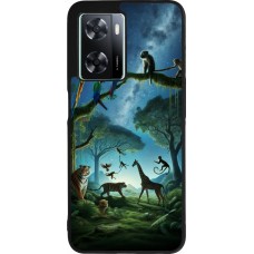 Coque OPPO A57 5G - Silicone rigide noir Paradis des animaux exotiques
