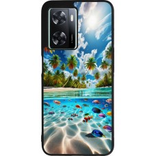 Coque OPPO A57 5G - Silicone rigide noir Plage Paradis