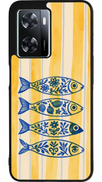Coque OPPO A57 5G - Silicone rigide noir Portuguese fish 2026