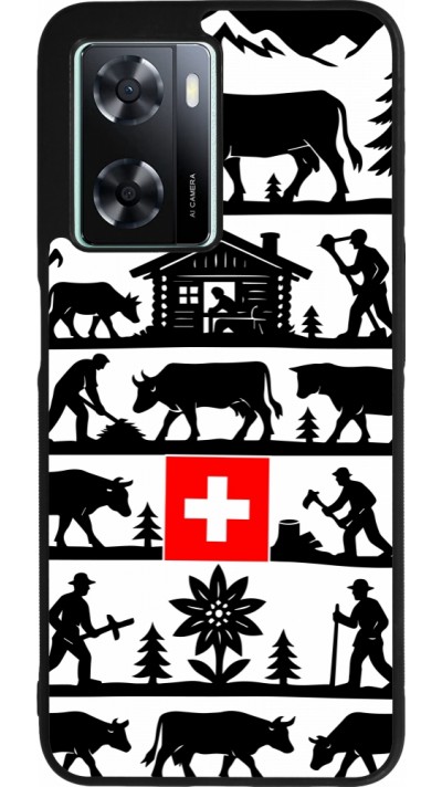 Coque OPPO A57 5G - Silicone rigide noir Poya Suisse 1