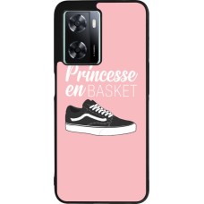 Coque OPPO A57 5G - Silicone rigide noir princesse en basket