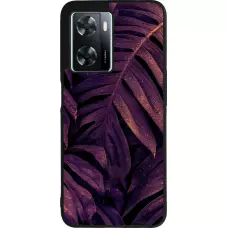 Coque OPPO A57 5G - Silicone rigide noir Purple Light Leaves