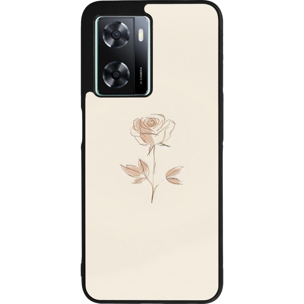 Coque OPPO A57 5G - Silicone rigide noir Sable Rose Minimaliste