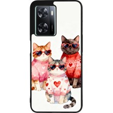 Coque OPPO A57 5G - Silicone rigide noir Saint Valentines Day 26 Cat Love