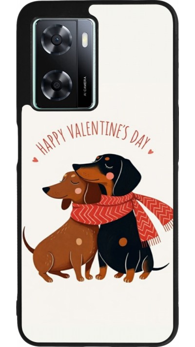 Coque OPPO A57 5G - Silicone rigide noir Saint Valentines Day 26 Happy Valentine