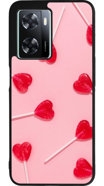 Coque OPPO A57 5G - Silicone rigide noir Saint Valentines Day 26 Lollipop