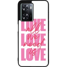 Coque OPPO A57 5G - Silicone rigide noir Saint Valentines Day 26 Love all we need is