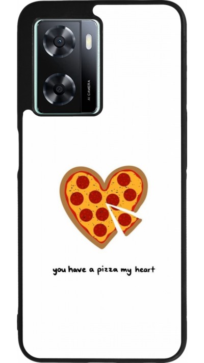 Coque OPPO A57 5G - Silicone rigide noir Saint Valentines Day 26 You have my pizza heart