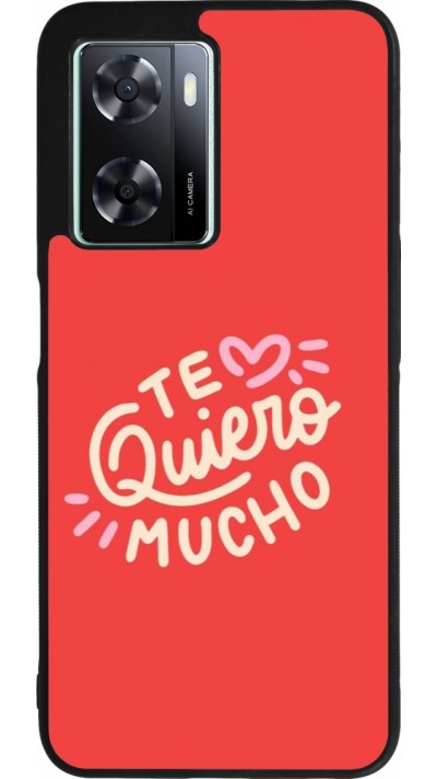 Coque OPPO A57 5G - Silicone rigide noir Saint Valentines Day 26 Te quiero mucho