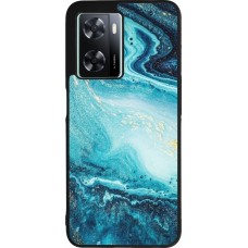 Coque OPPO A57 5G - Silicone rigide noir Sea Foam Blue