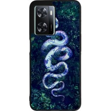 Coque OPPO A57 5G - Silicone rigide noir Serpent Blue Anaconda