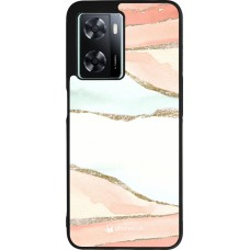 Coque OPPO A57 5G - Silicone rigide noir Shimmering Orange
