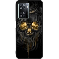 Coque OPPO A57 5G - Silicone rigide noir Skull 02