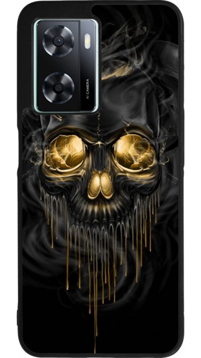 Coque OPPO A57 5G - Silicone rigide noir Skull 02