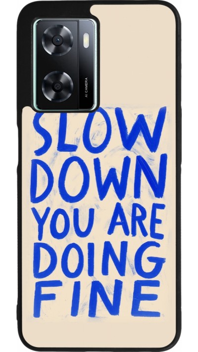 Coque OPPO A57 5G - Silicone rigide noir Slow down 2026