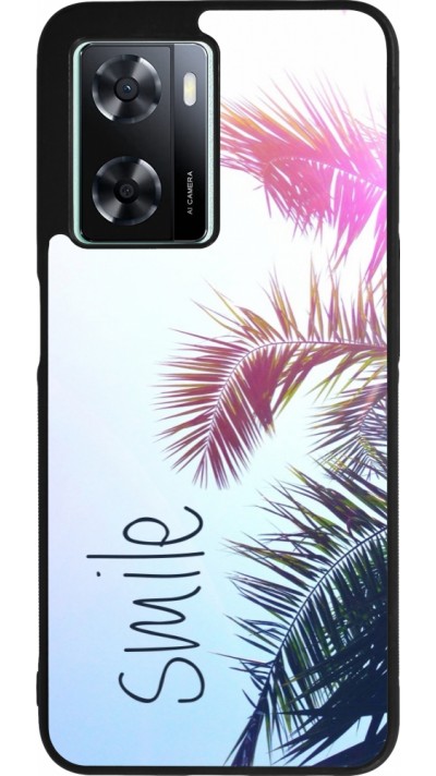 Coque OPPO A57 5G - Silicone rigide noir Smile 05