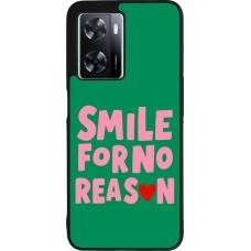 Coque OPPO A57 5G - Silicone rigide noir Smile for no reason 2026