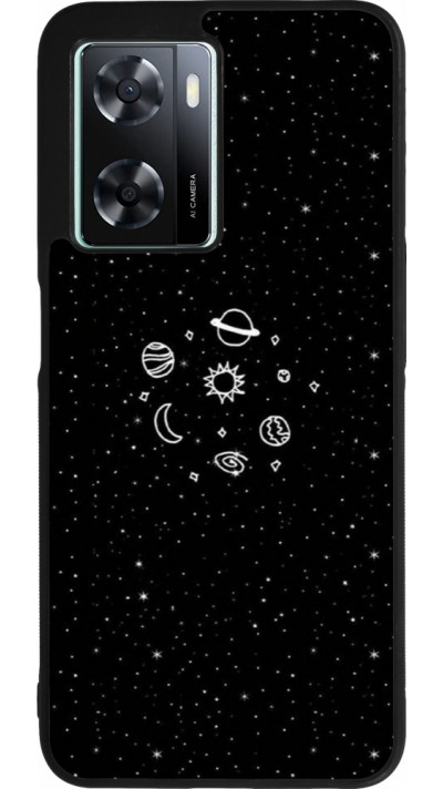 Coque OPPO A57 5G - Silicone rigide noir Space Doodle
