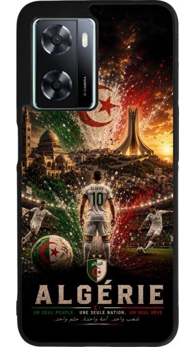 OPPO A57 5G Case Hülle - Silikon schwarz Fussball Algerien splash 2026