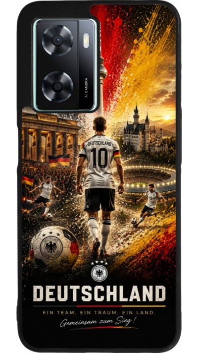 OPPO A57 5G Case Hülle - Silikon schwarz Fussball Deutschland splash 2026