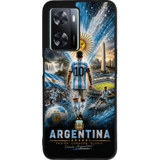 OPPO A57 5G Case Hülle - Silikon schwarz Fussball Argentinien splash 2026