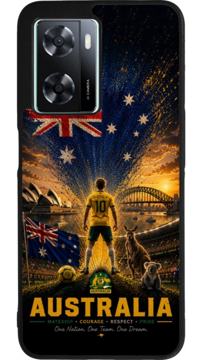 OPPO A57 5G Case Hülle - Silikon schwarz Fussball Australien splash 2026