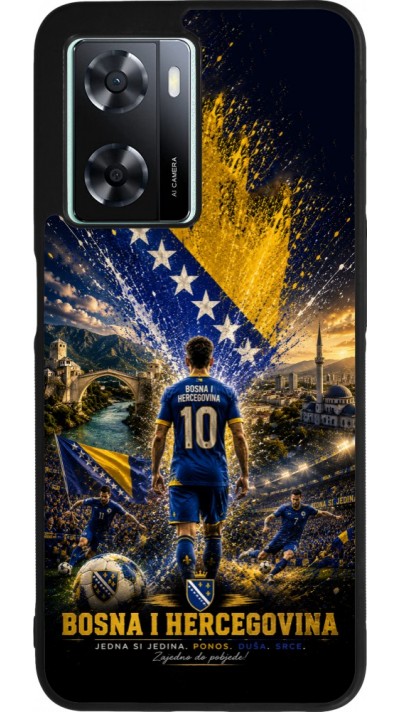OPPO A57 5G Case Hülle - Silikon schwarz Fussball Bosnien und Herzegowina splash 2026