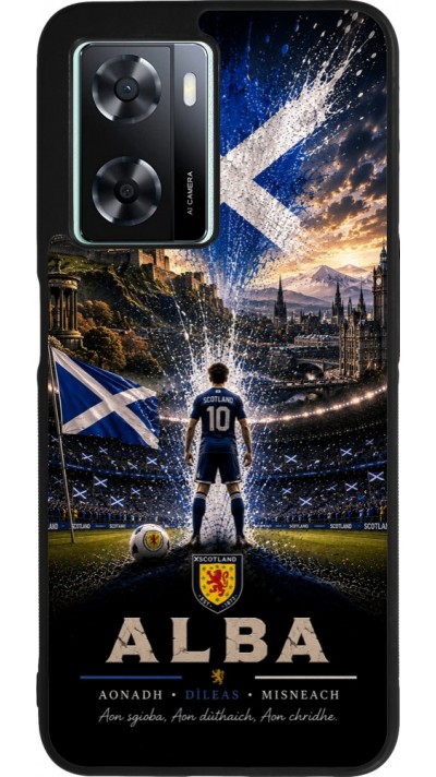 OPPO A57 5G Case Hülle - Silikon schwarz Fussball Schottland splash 2026