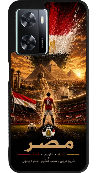 OPPO A57 5G Case Hülle - Silikon schwarz Fussball Ägypten splash 2026
