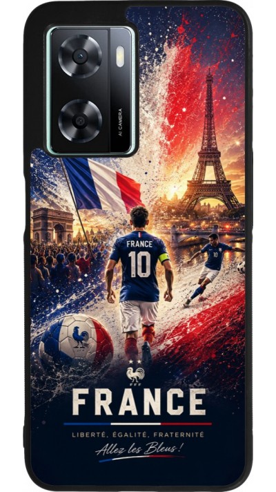OPPO A57 5G Case Hülle - Silikon schwarz Fussball Frankreich splash 2026