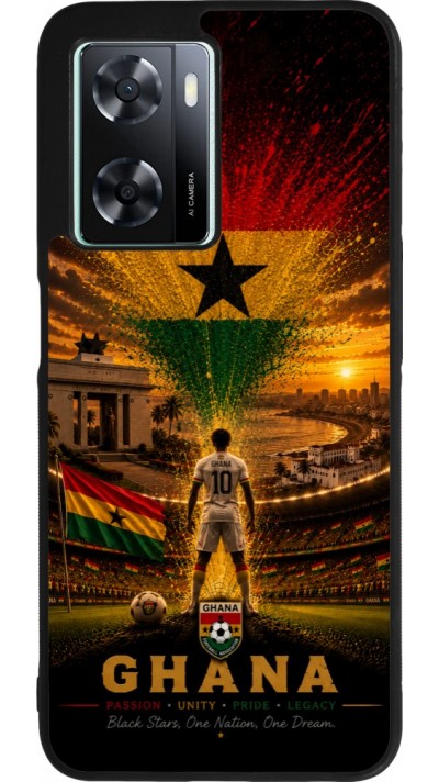 OPPO A57 5G Case Hülle - Silikon schwarz Fussball Ghana splash 2026