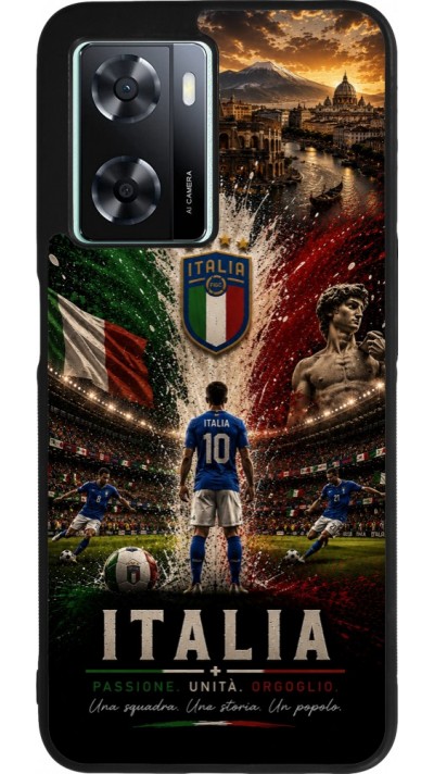 OPPO A57 5G Case Hülle - Silikon schwarz Fussball Italien splash 2026