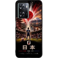OPPO A57 5G Case Hülle - Silikon schwarz Fussball Japan splash 2026
