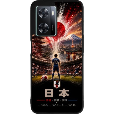 OPPO A57 5G Case Hülle - Silikon schwarz Fussball Japan splash 2026