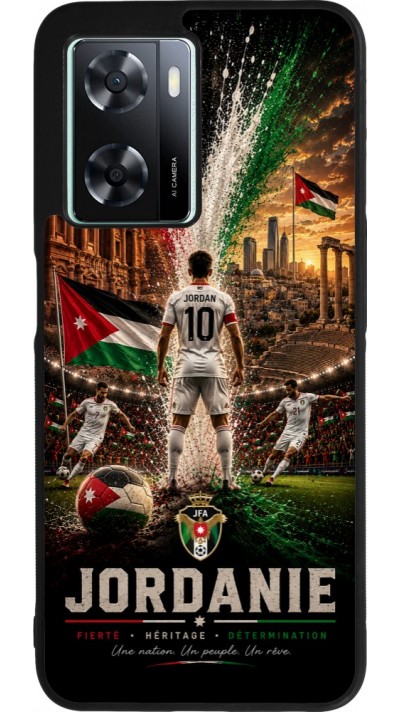 OPPO A57 5G Case Hülle - Silikon schwarz Fussball Jordanien splash 2026