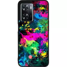 Coque OPPO A57 5G - Silicone rigide noir Splash paint
