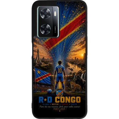 OPPO A57 5G Case Hülle - Silikon schwarz Fussball Demokratische Republik Kongo splash 2026