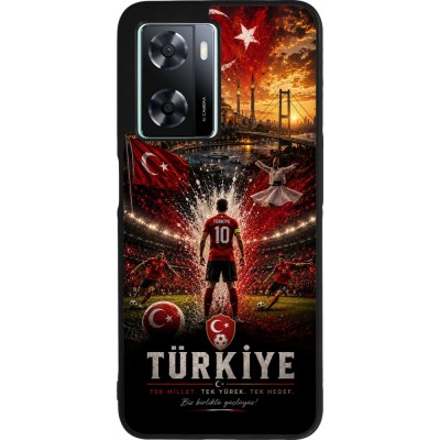 OPPO A57 5G Case Hülle - Silikon schwarz Fussball Türkei splash 2026