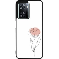 Coque OPPO A57 5G - Silicone rigide noir Spring 23 minimalist flower